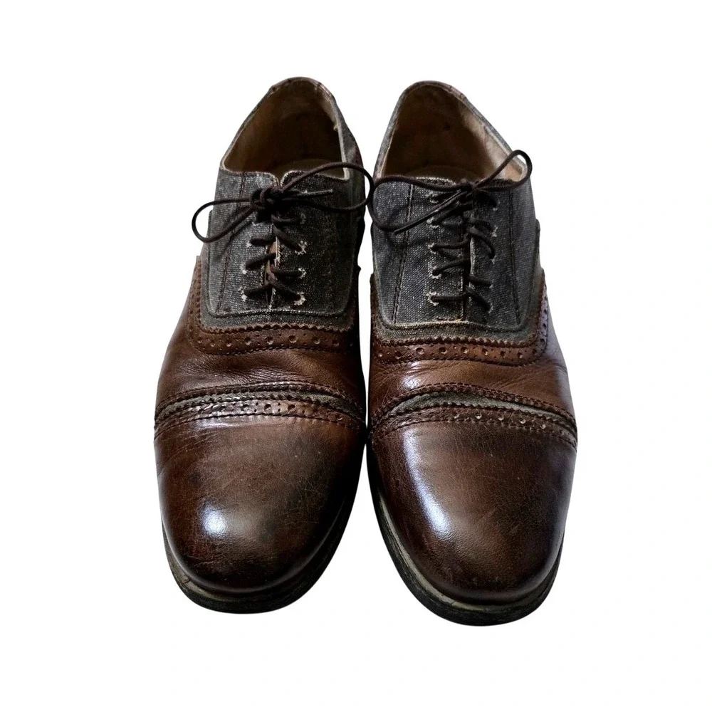 Steve Madden Cabal Leather Oxford Shoes Men's 11D Brown Handcrafted - Picture 3 of 11